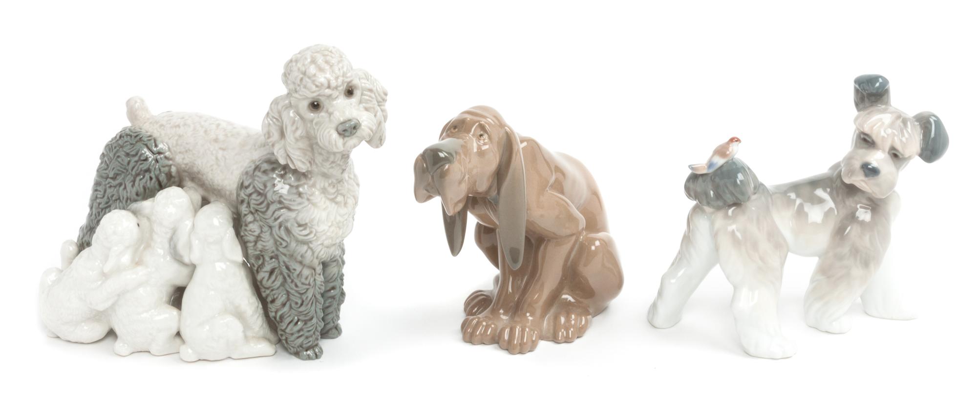 Three Lladro Porcelain Figures or Figural Groups Width of widest 6 1/2 inches. — 20TH CENTURY