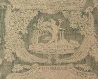 A Green and White Toile de Jouy Upholstered Armchair