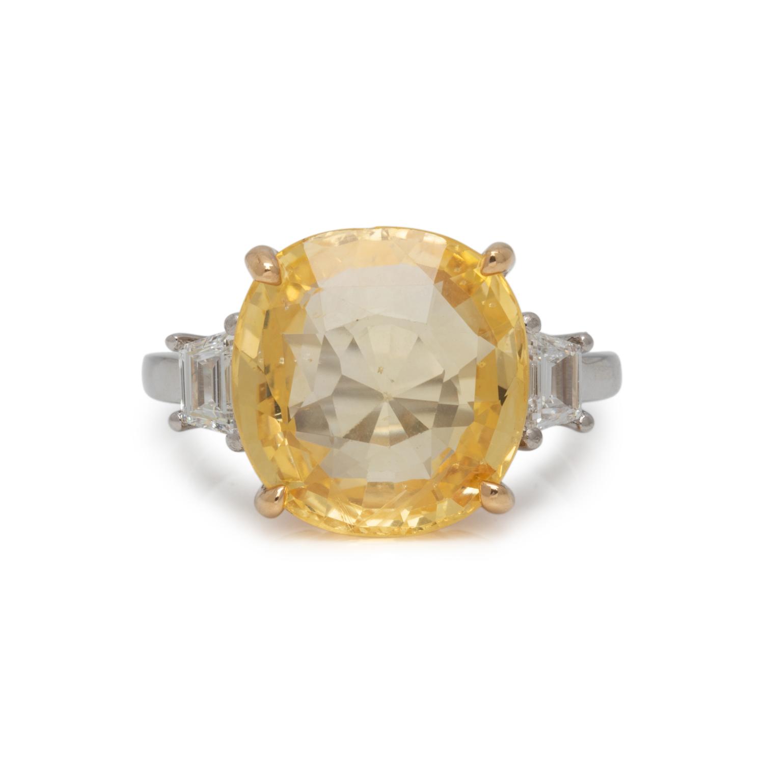 YELLOW SAPPHIRE AND DIAMOND RING