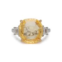 YELLOW SAPPHIRE AND DIAMOND RING