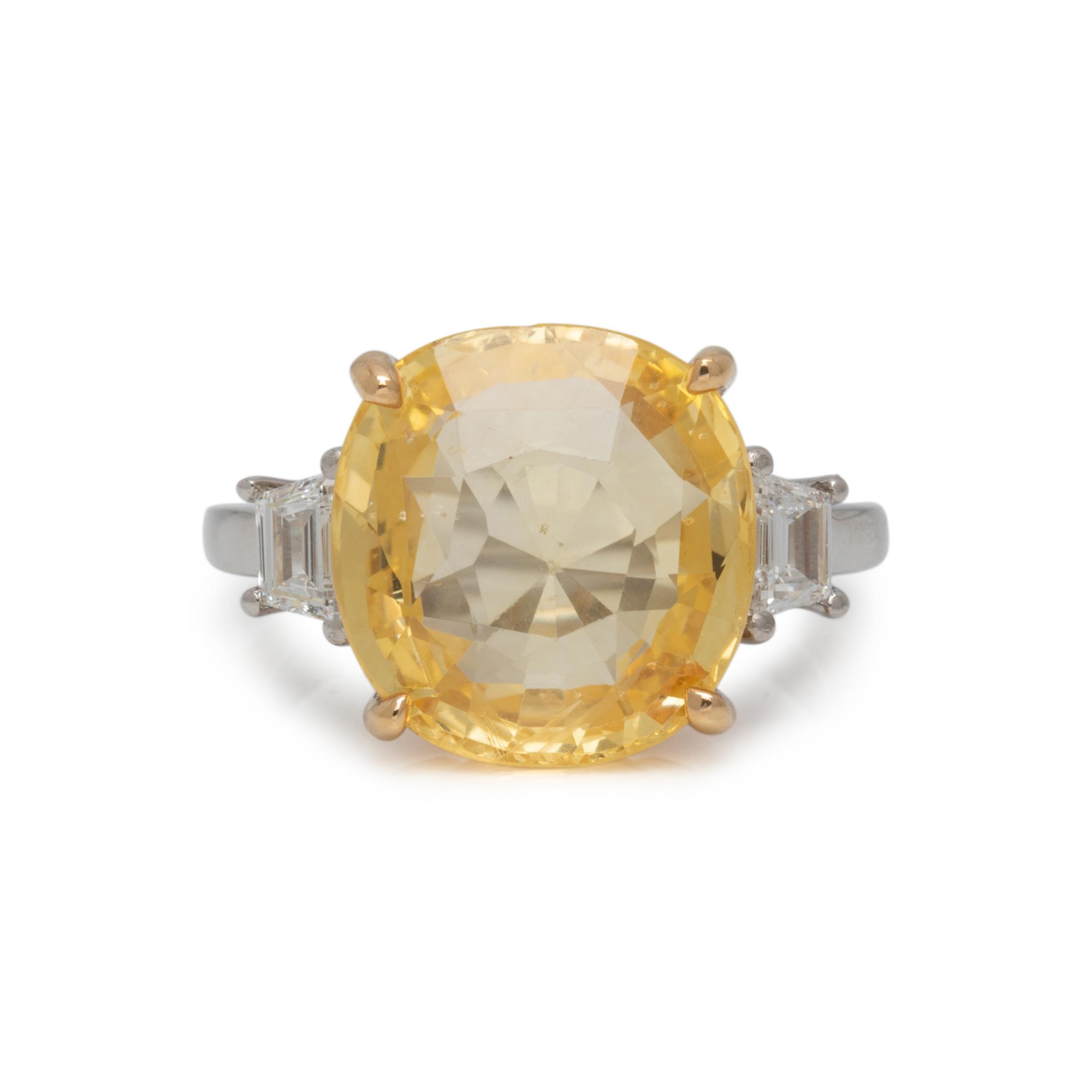 YELLOW SAPPHIRE AND DIAMOND RING