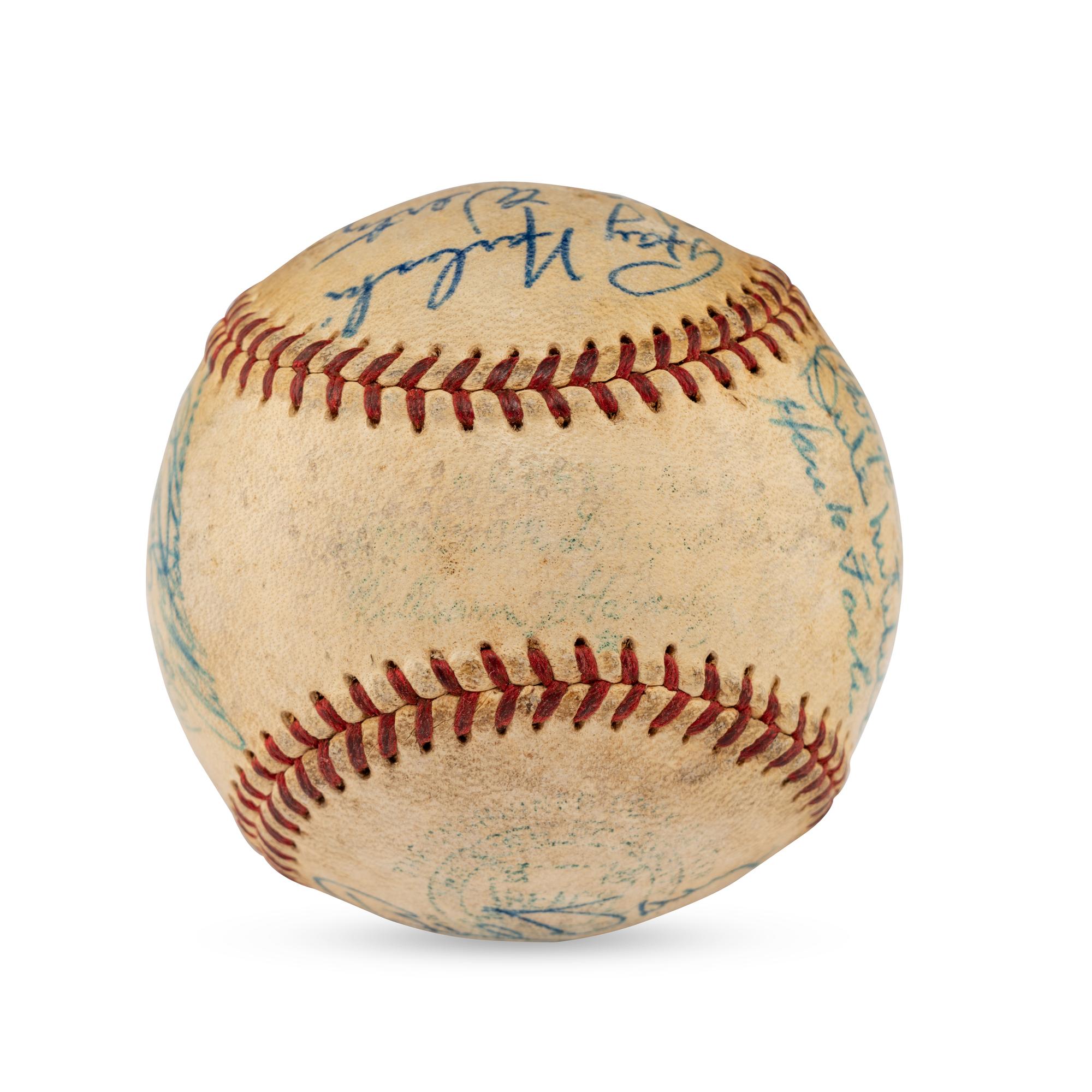 A 1955 Cleveland Indians Team Signed Autograph Baseball (Beckett Authentication Services)