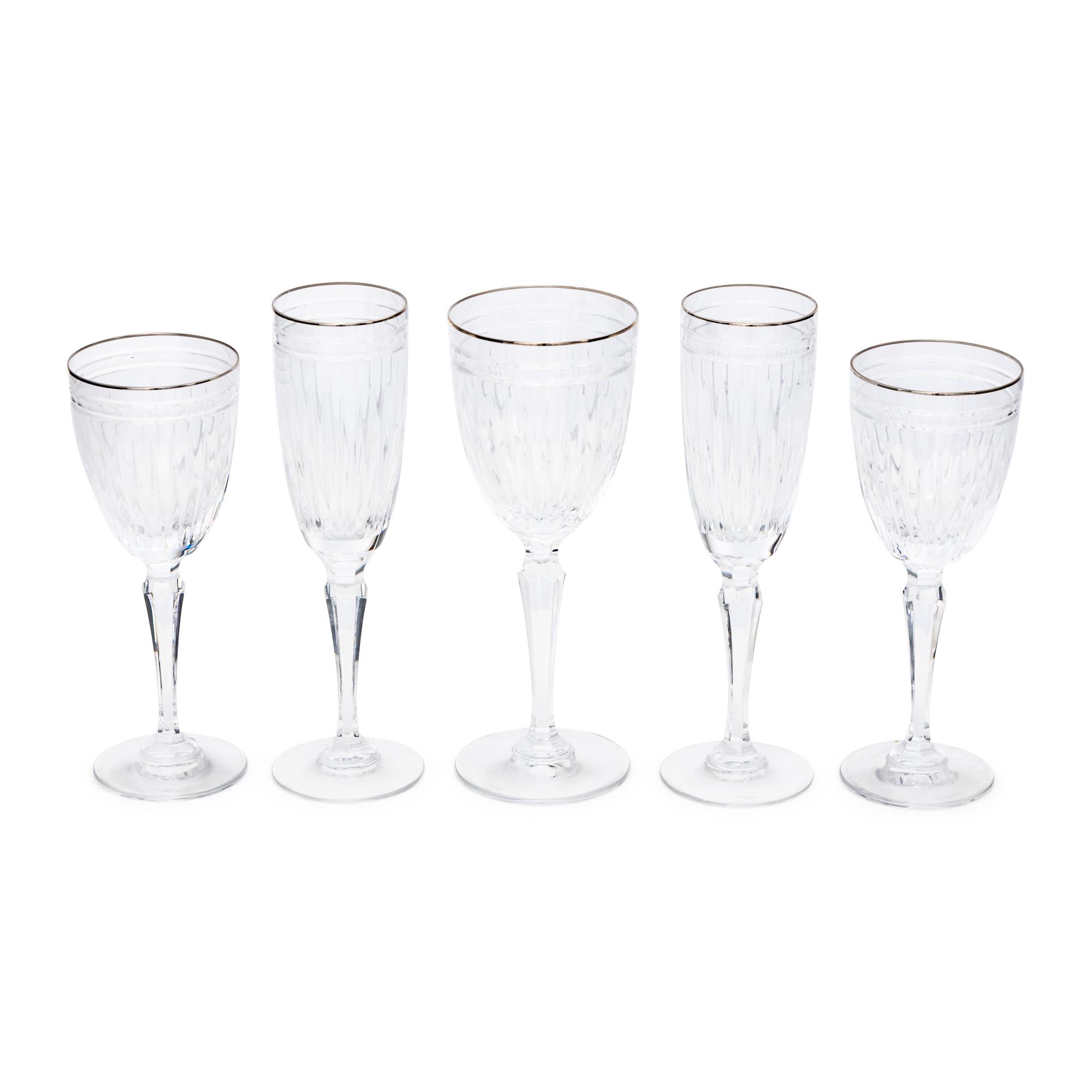 A Waterford Hanover Platinum Stemware Service