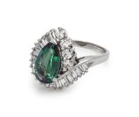 Alexandrite and Diamond Ring
