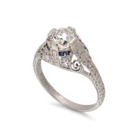 DIAMOND AND SAPPHIRE RING