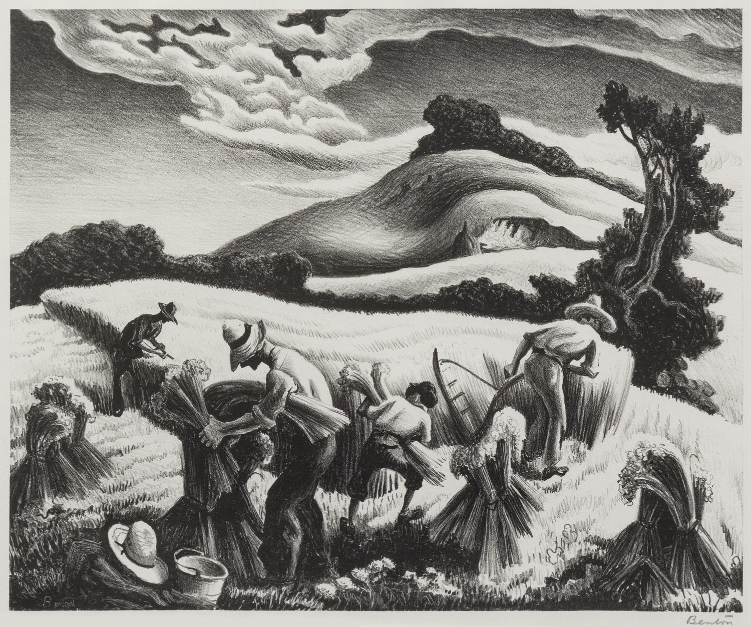 Thomas Hart Benton, (American, 1889-1975), Cradling Wheat, 1939