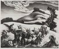 Thomas Hart Benton, (American, 1889-1975), Cradling Wheat, 1939