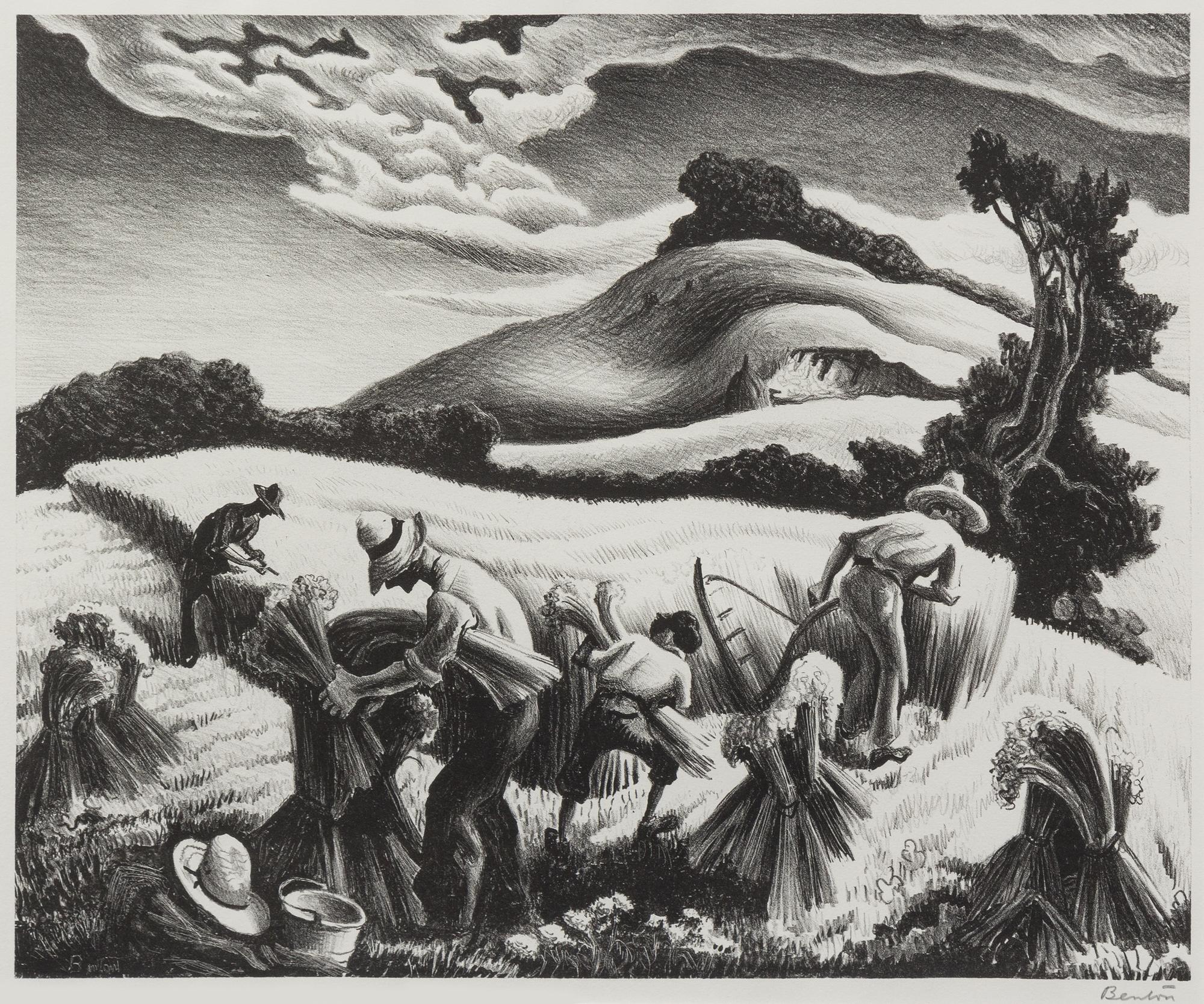 Thomas Hart Benton, (American, 1889-1975), Cradling Wheat, 1939