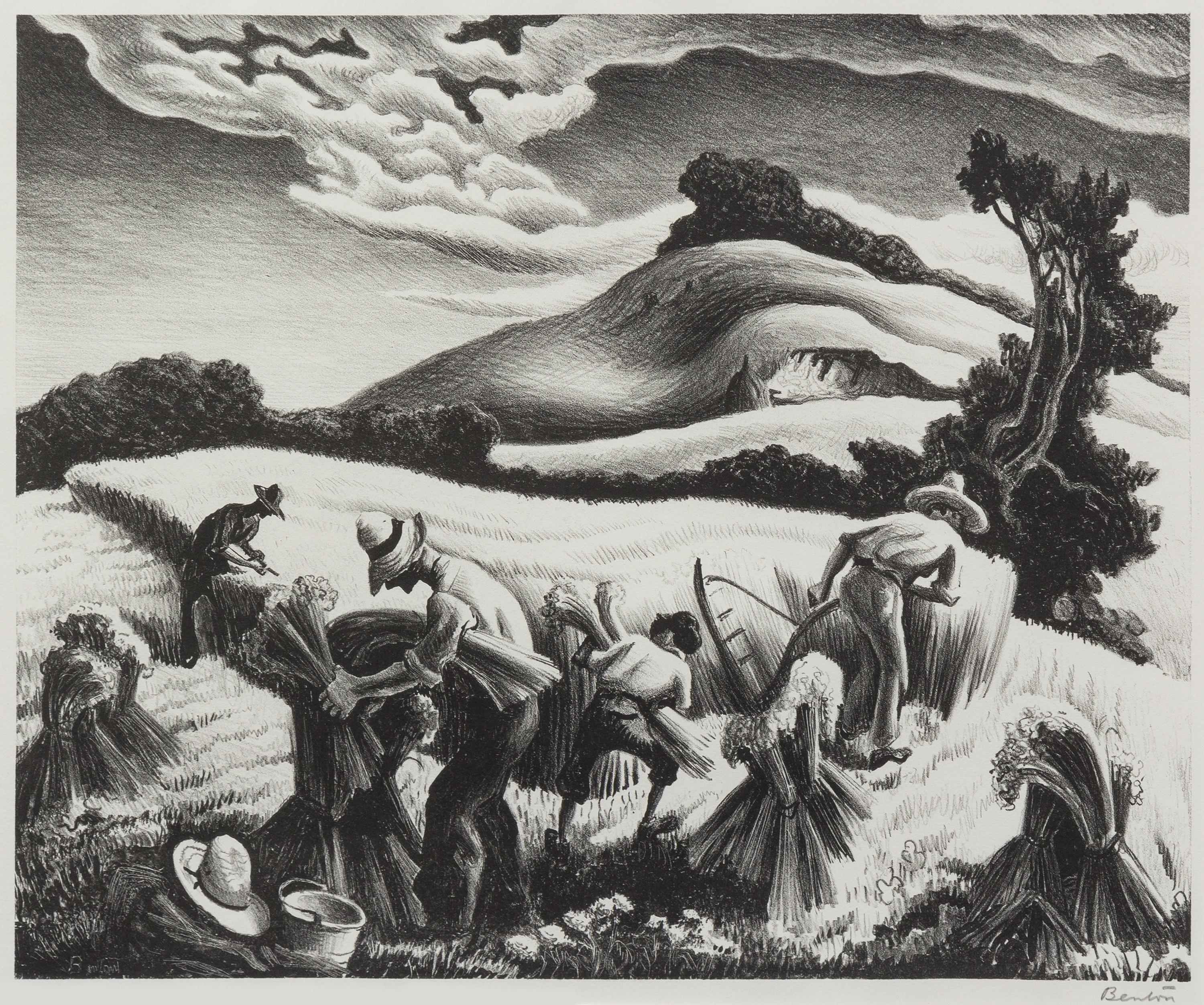Thomas Hart Benton, (American, 1889-1975), Cradling Wheat, 1939