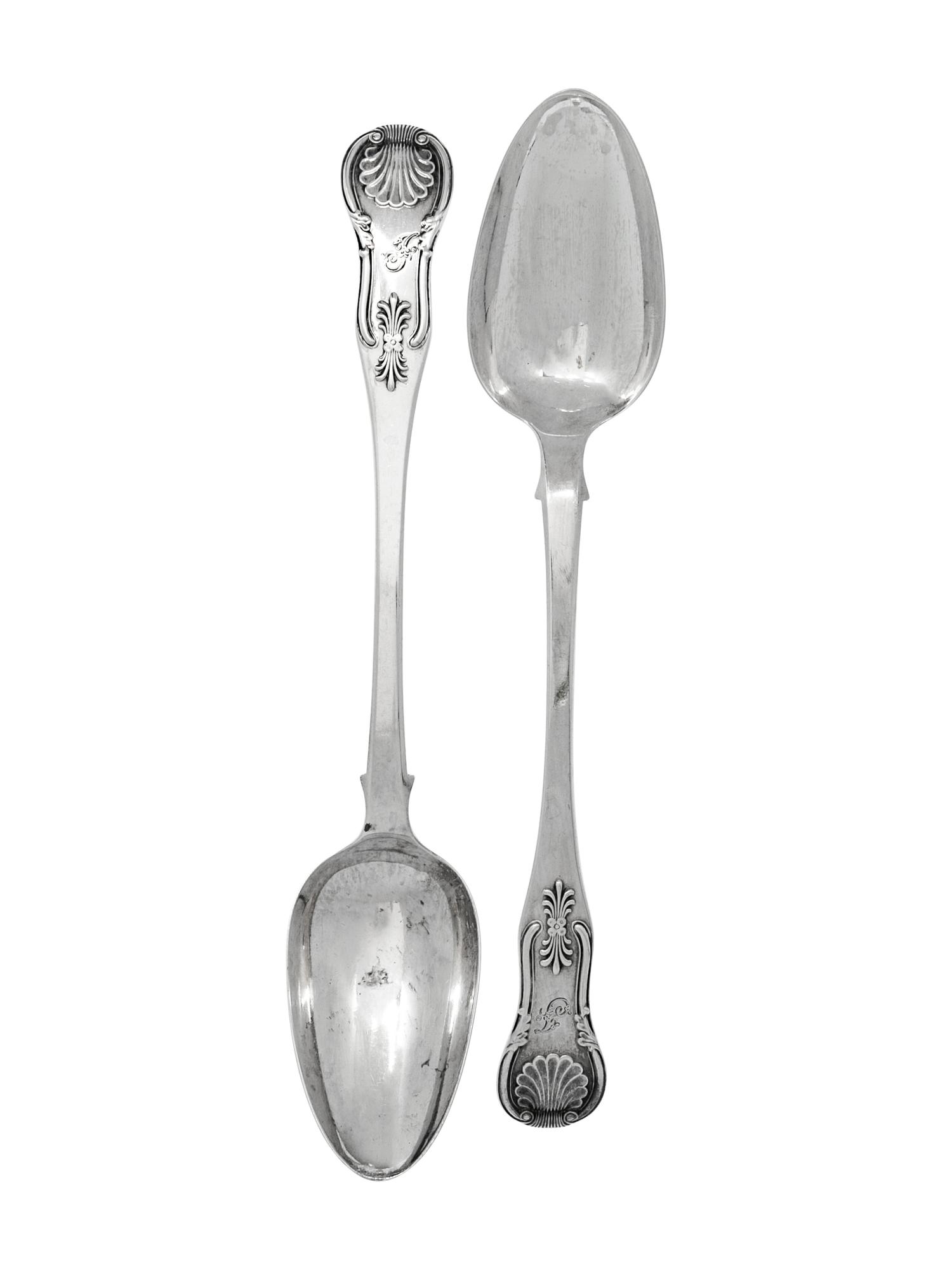 A Pair of Scottish William IV Silver Serving Spoons