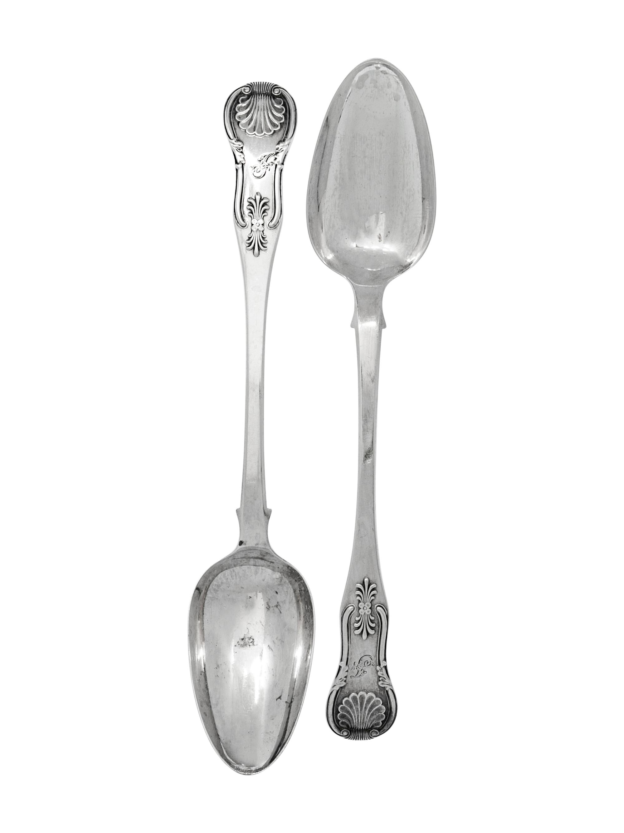 A Pair of Scottish William IV Silver Serving Spoons