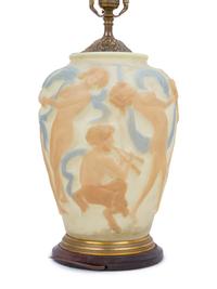 A Consolidated Glass Figural Lamp