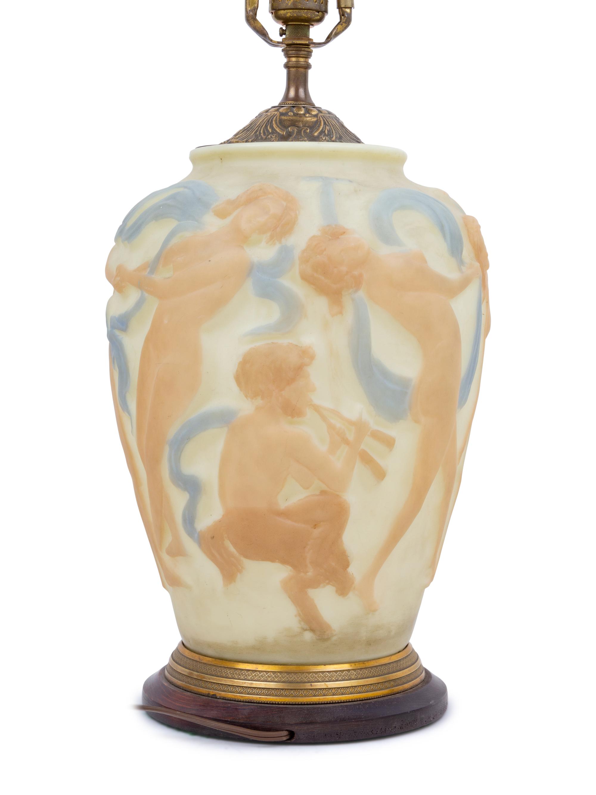 A Consolidated Glass Figural Lamp