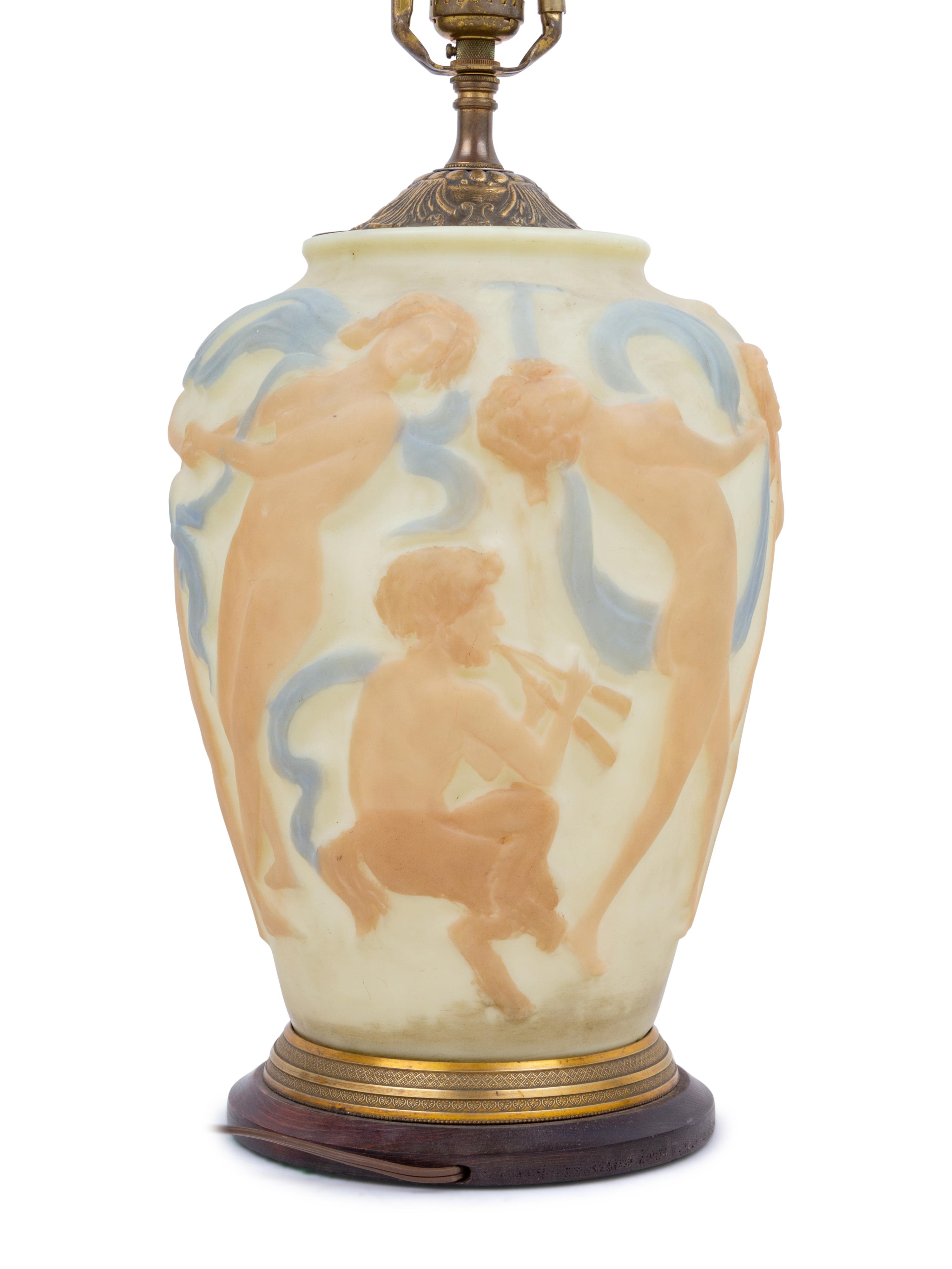 A Consolidated Glass Figural Lamp