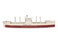 Two Carved and Painted Wood Steamship Models