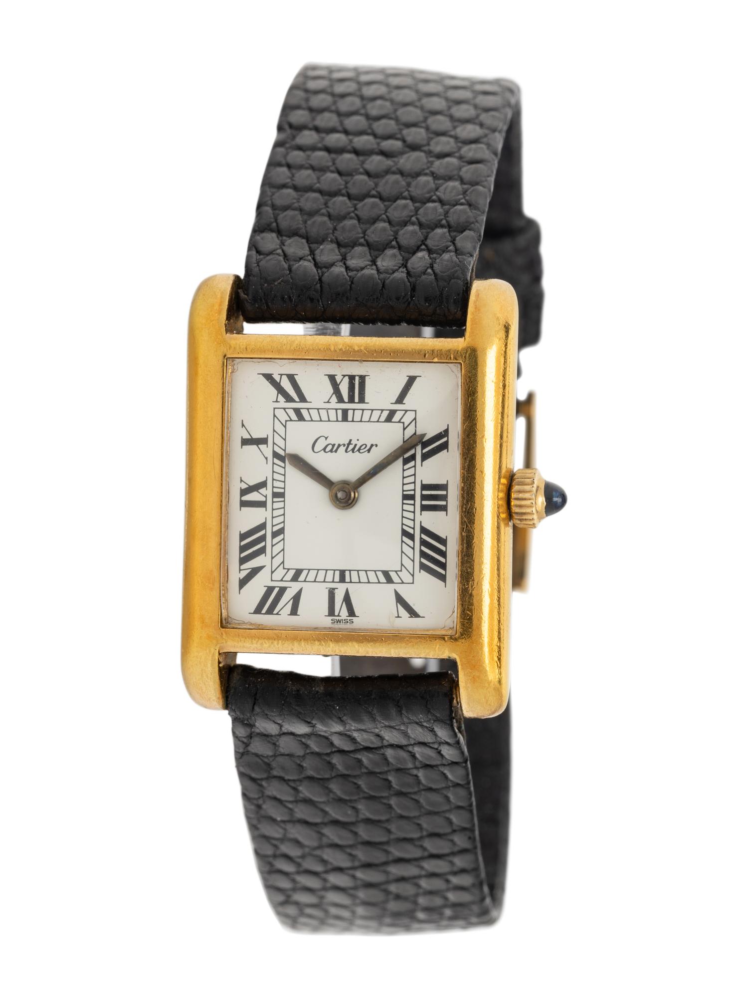 CARTIER, YELLOW GOLD-PLATED 'TANK' WATCH