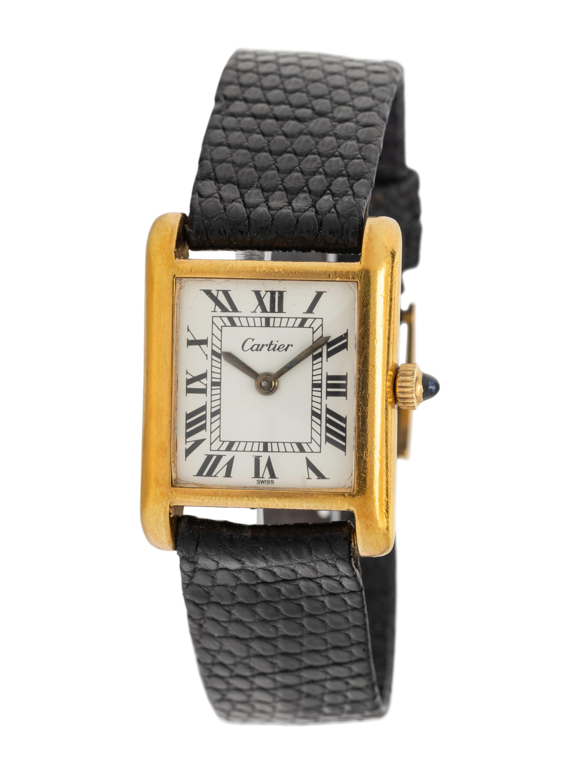 CARTIER, YELLOW GOLD-PLATED 'TANK' WATCH