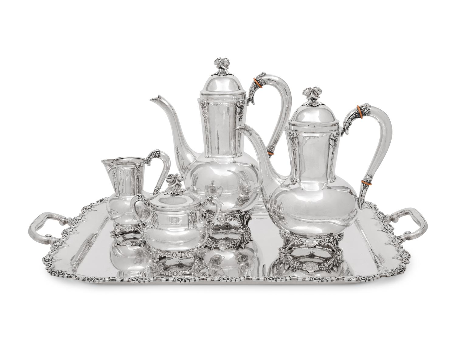 A German Silver Four-Piece Tea and Coffee Service
