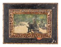 Children in the Park , At the Beach , The Park Bench and Reading the Newspaper (four works)