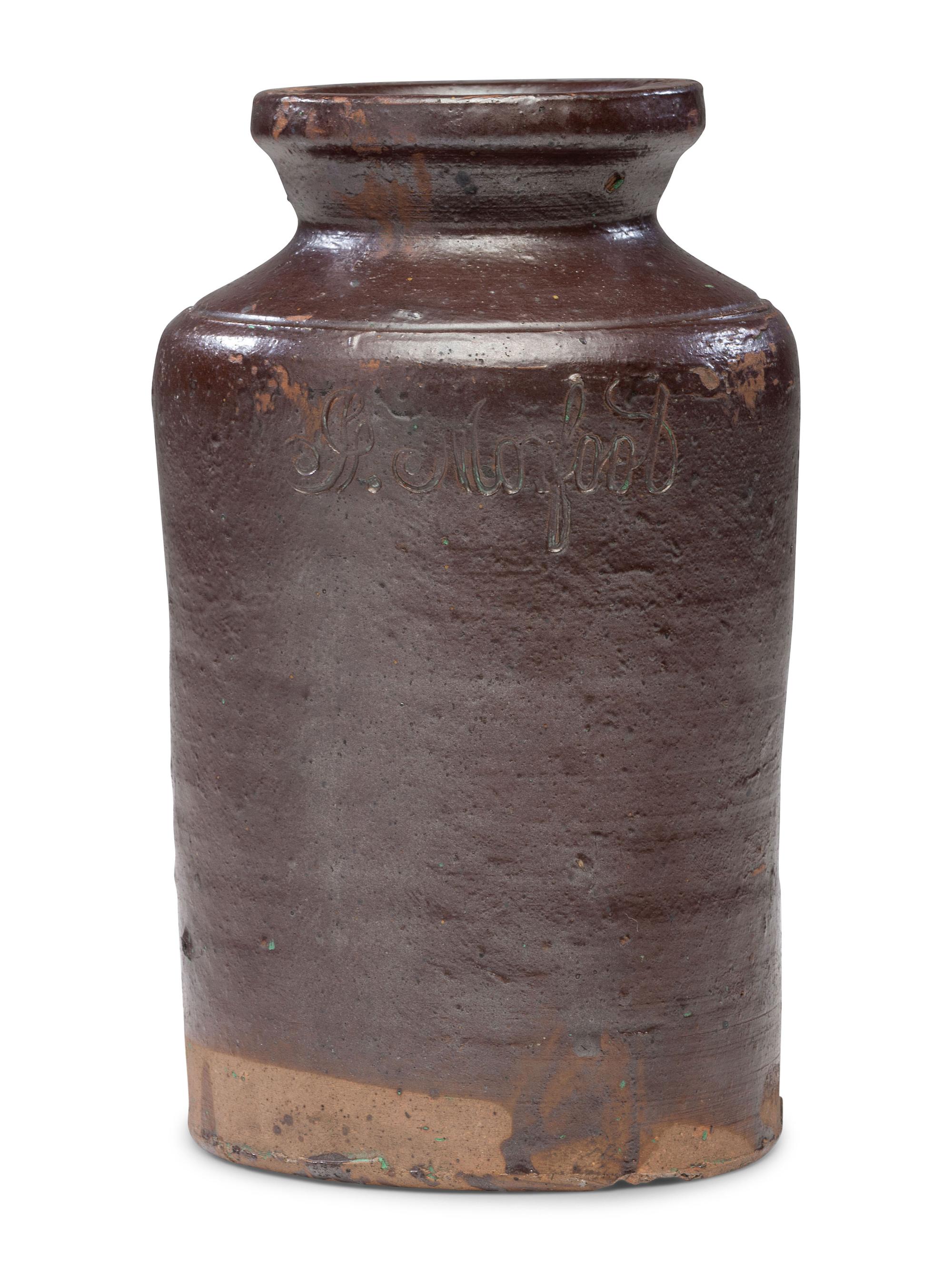 A J. Moorfoot Stoneware Preserve Jar