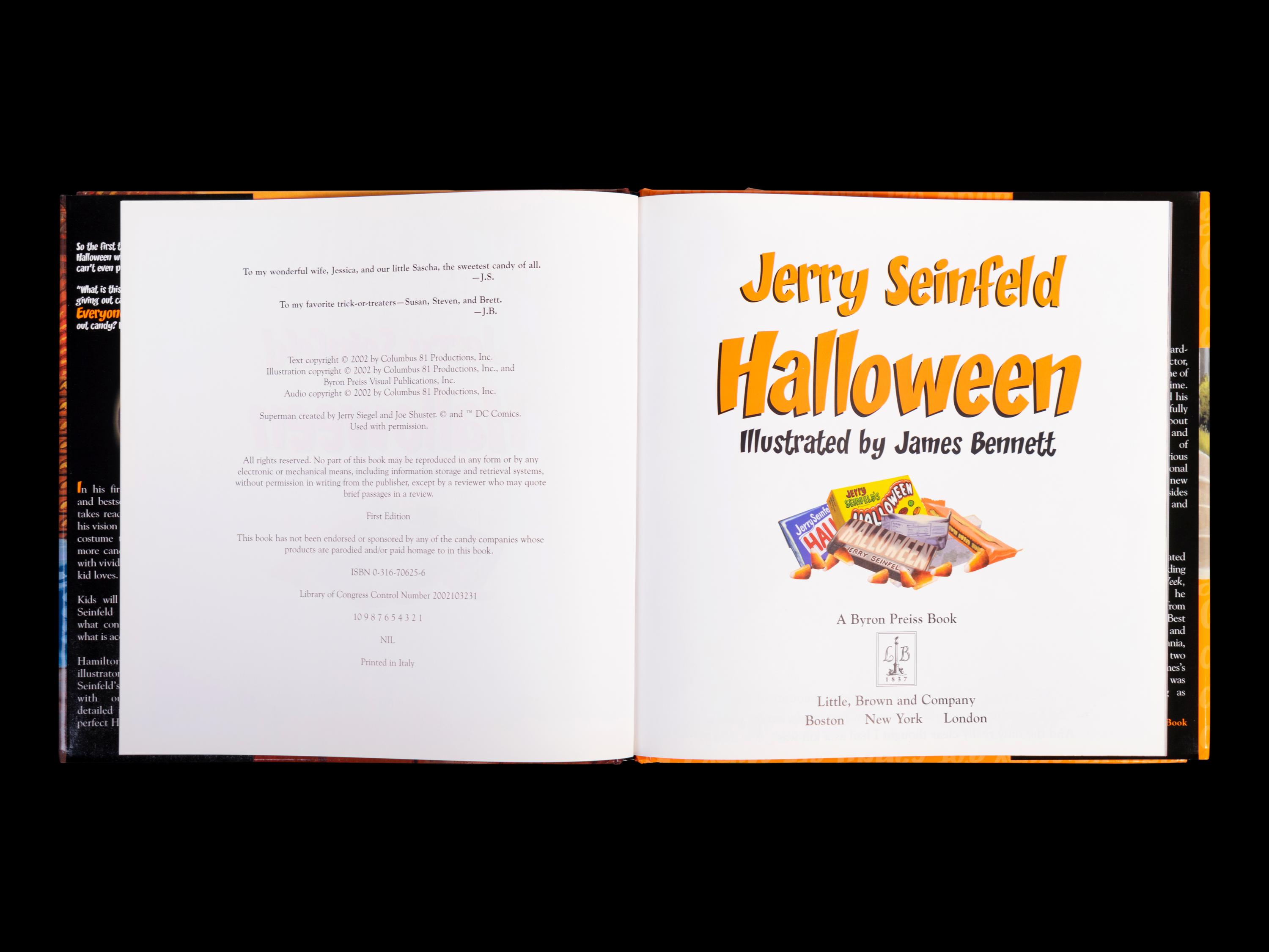 (Celebrity Books) SEINFELD, Jerry. Halloween. Boston, New York, London: Little, Brown and Company, 2002.