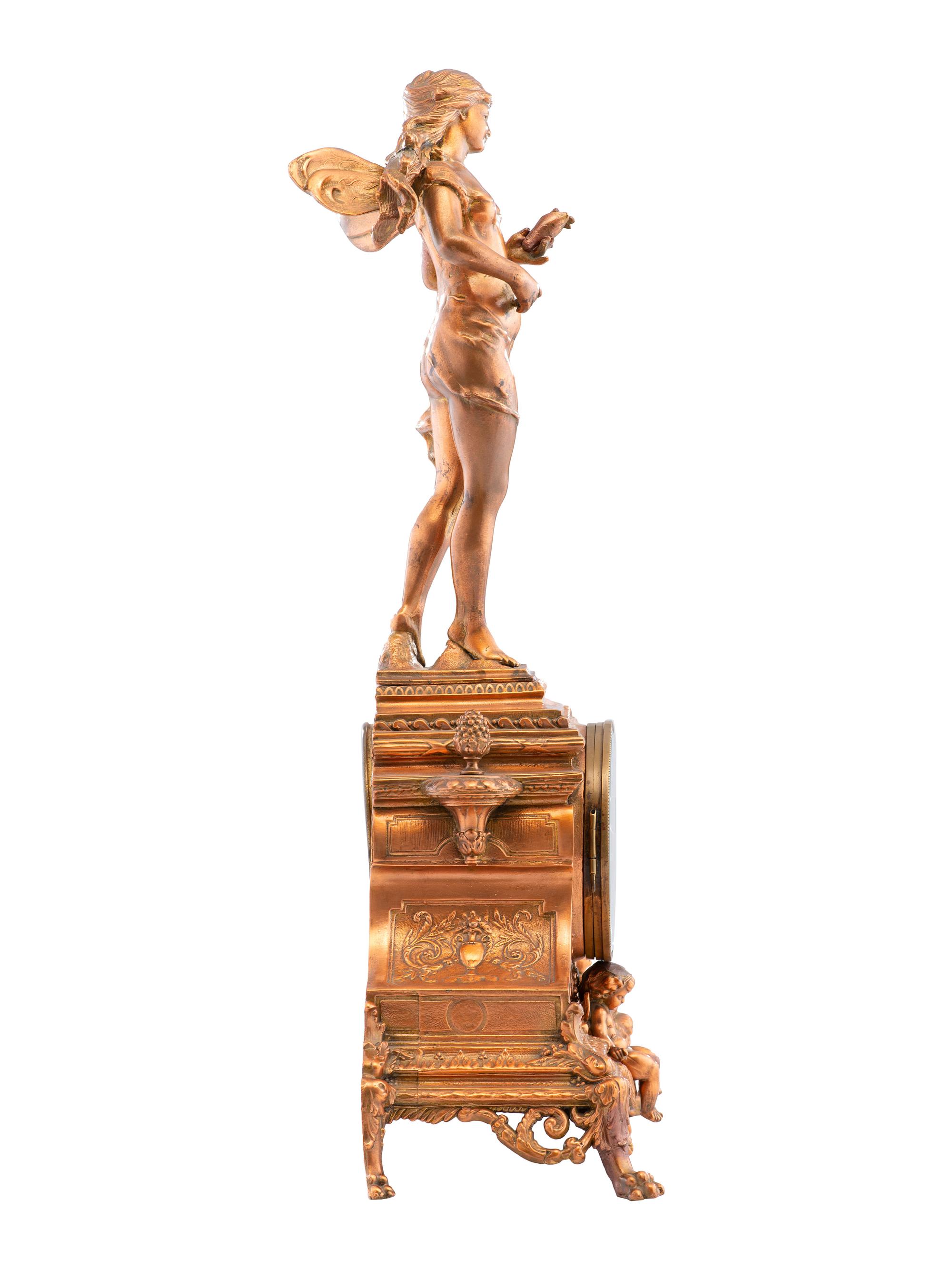 An Ansonia Figural Mantel Clock