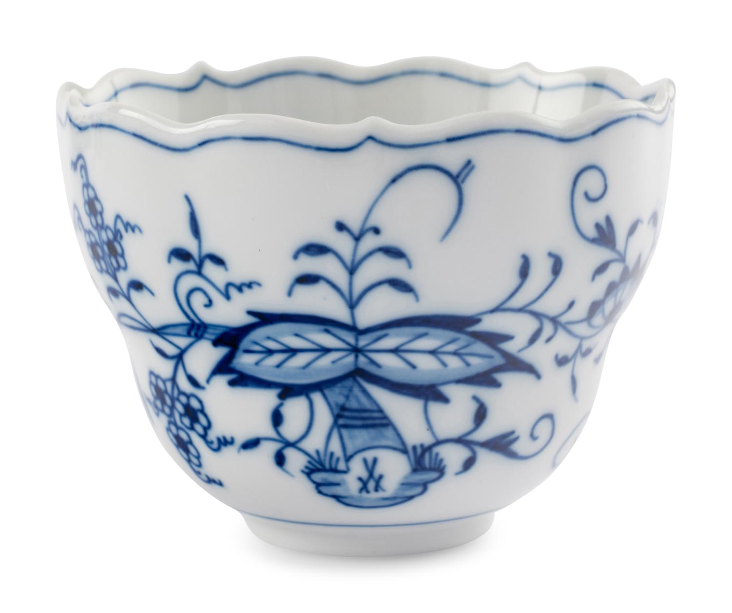 A Group of Meissen Blue Onion Teacups and Saucers