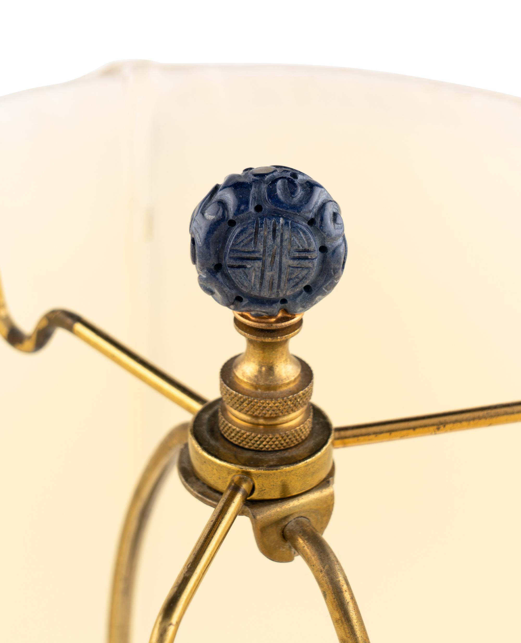 A Blue and White Porcelain Lamp