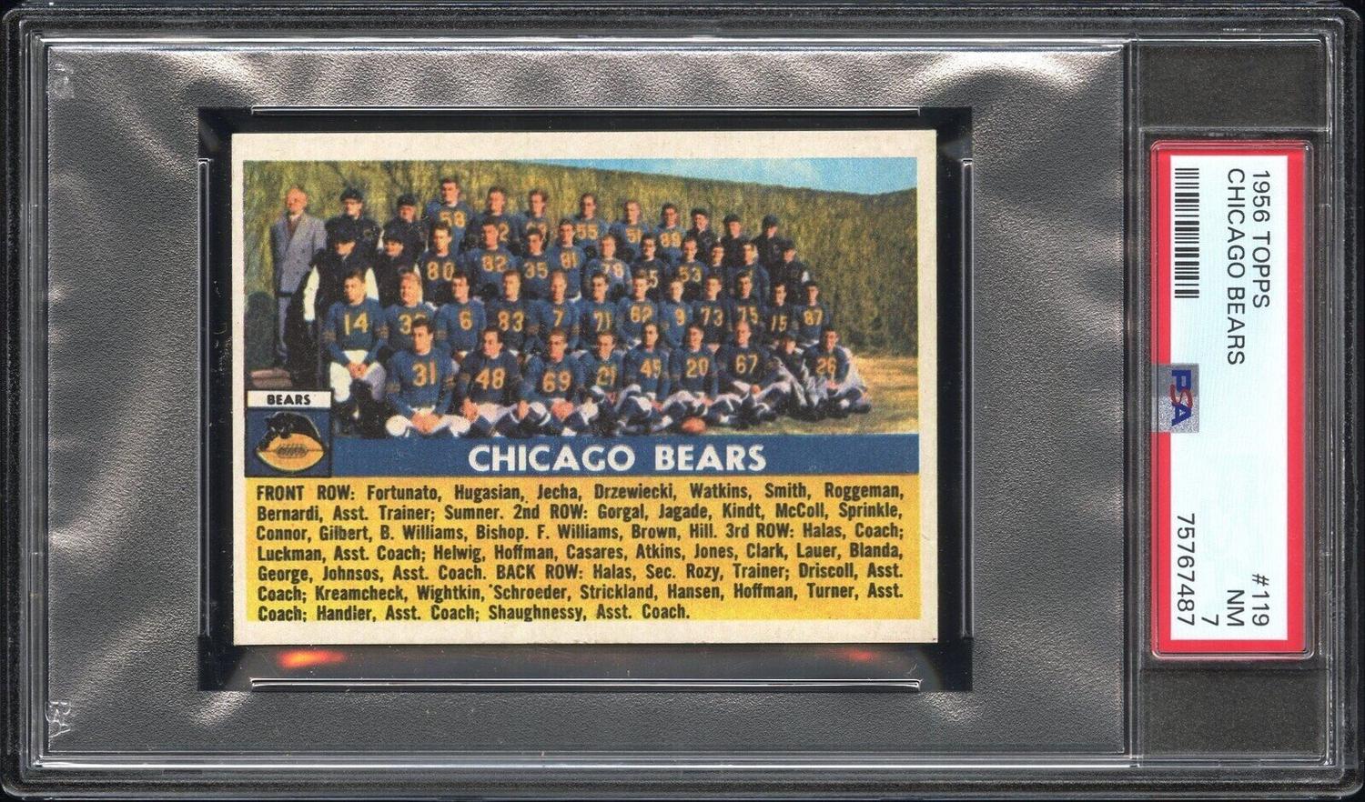 A Group of 1956 Topps Chicago Bears PSA Graded Football Cards,