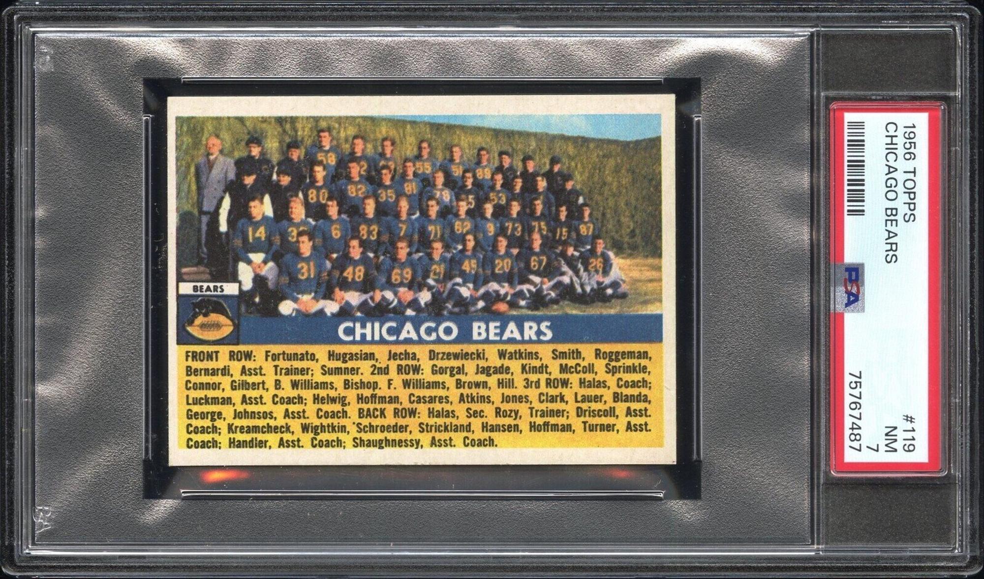A Group of 1956 Topps Chicago Bears PSA Graded Football Cards,