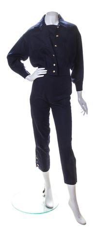 A Lanvin Navy Wool Jacket Ensemble, Pants size 36.