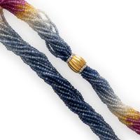 Italian, Multicolor Sapphire Beaded Torsade Necklace
