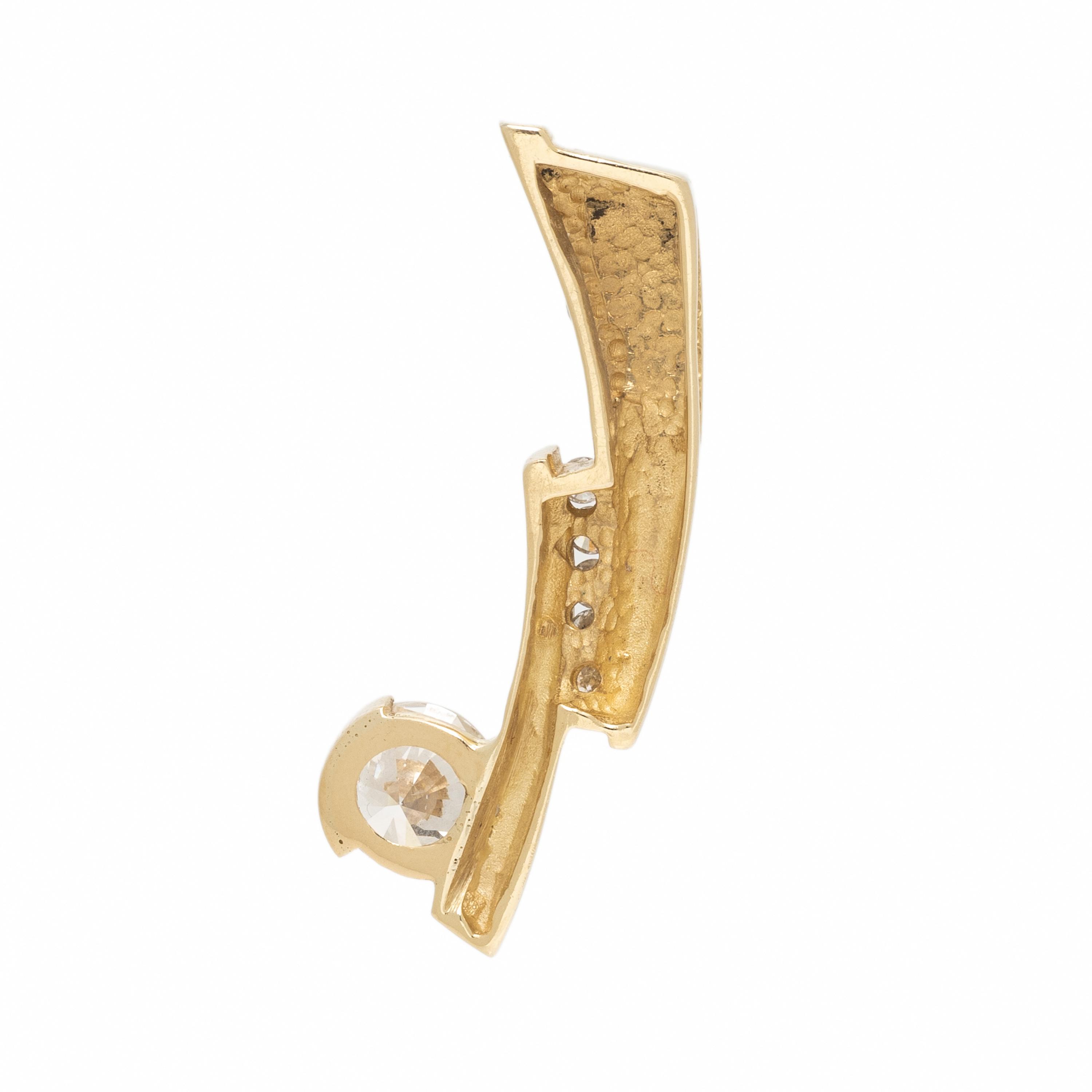 Yellow Gold and Diamond Slide Pendant