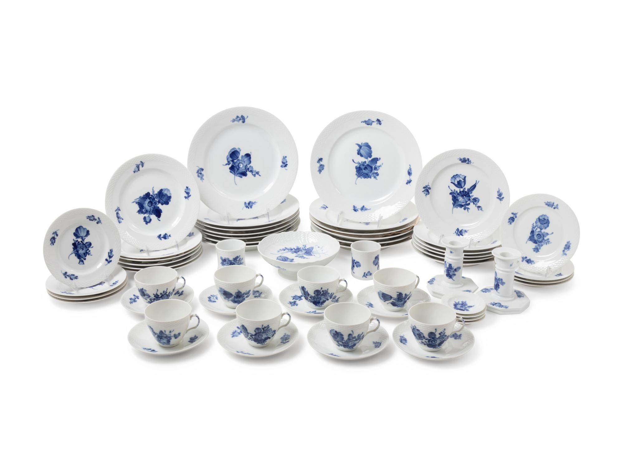 A Royal Copenhagen Blue Flower Porcelain Dinner Service