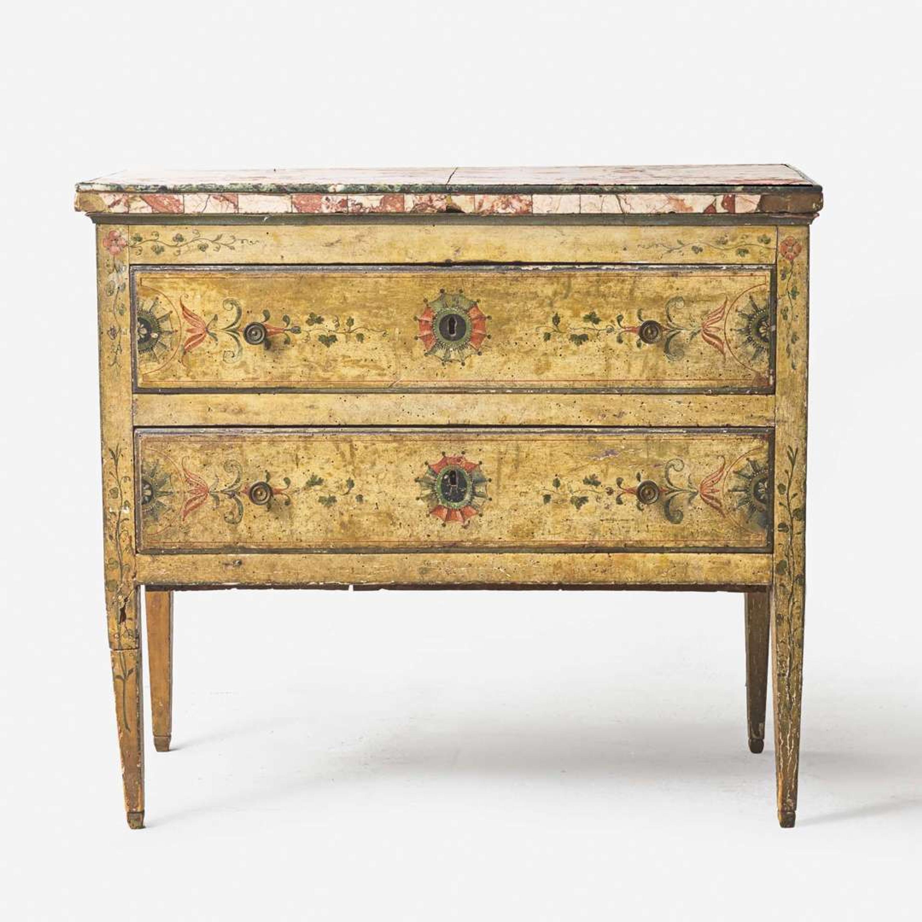 A Venetian Neoclassical Polychrome Painted Commode 18th century