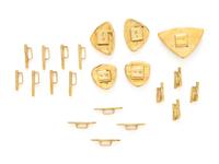 COLLECTION OF YELLOW GOLD DRUZY SLIDES AND SPACERS