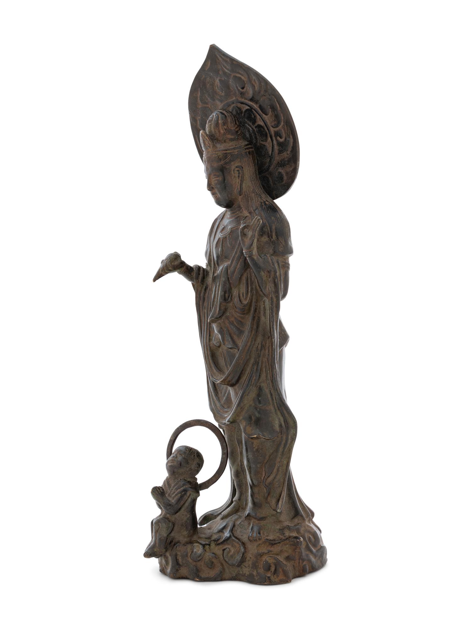 A Chinese Bronze Figure of Guanyin