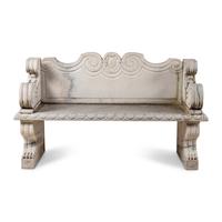 A Carved Marble Garden Bench