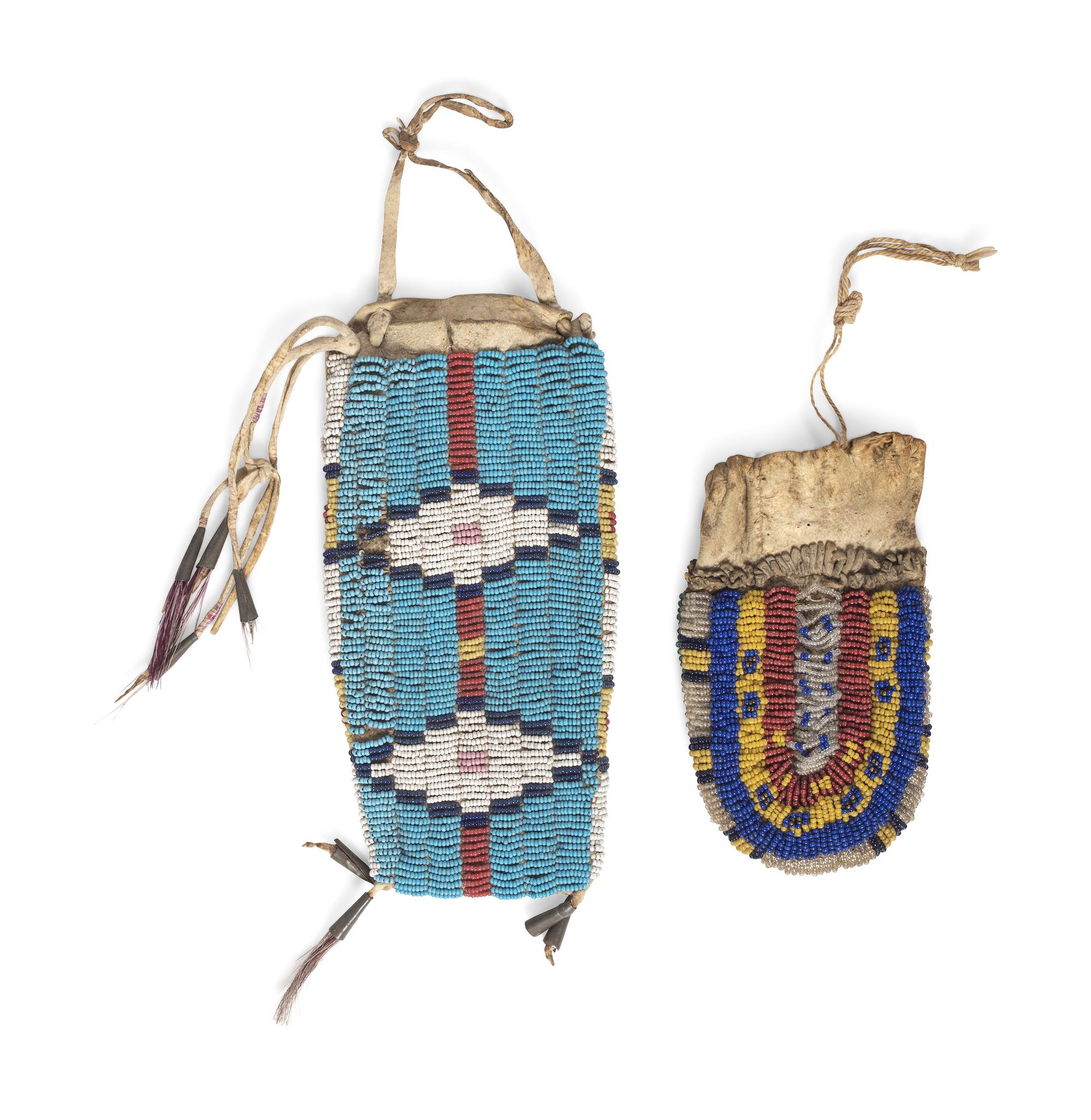 Northern Plains Beaded Hide Pouches