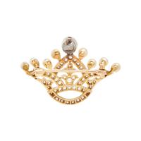 EDWARDIAN, DIAMOND AND CULTURED PEARL CROWN PIN