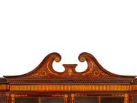 An English Mahogany and Marquetry Breakfront Bookcase