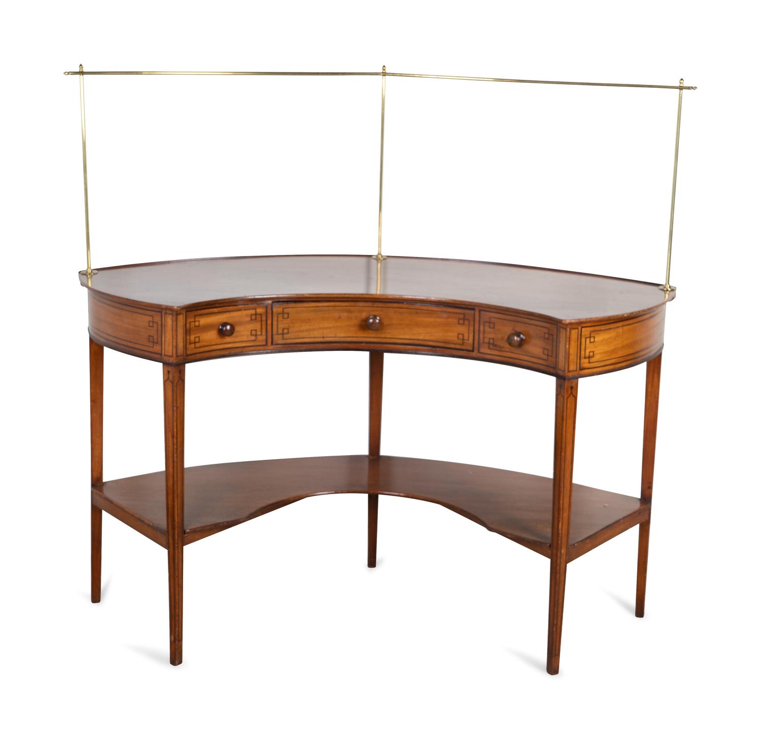 A Regency Style Inlaid Mahogany Corner Sideboard