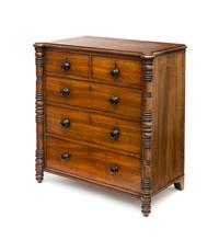 A Miniature American Classical Mahogany Five-Drawer Chest of Drawers