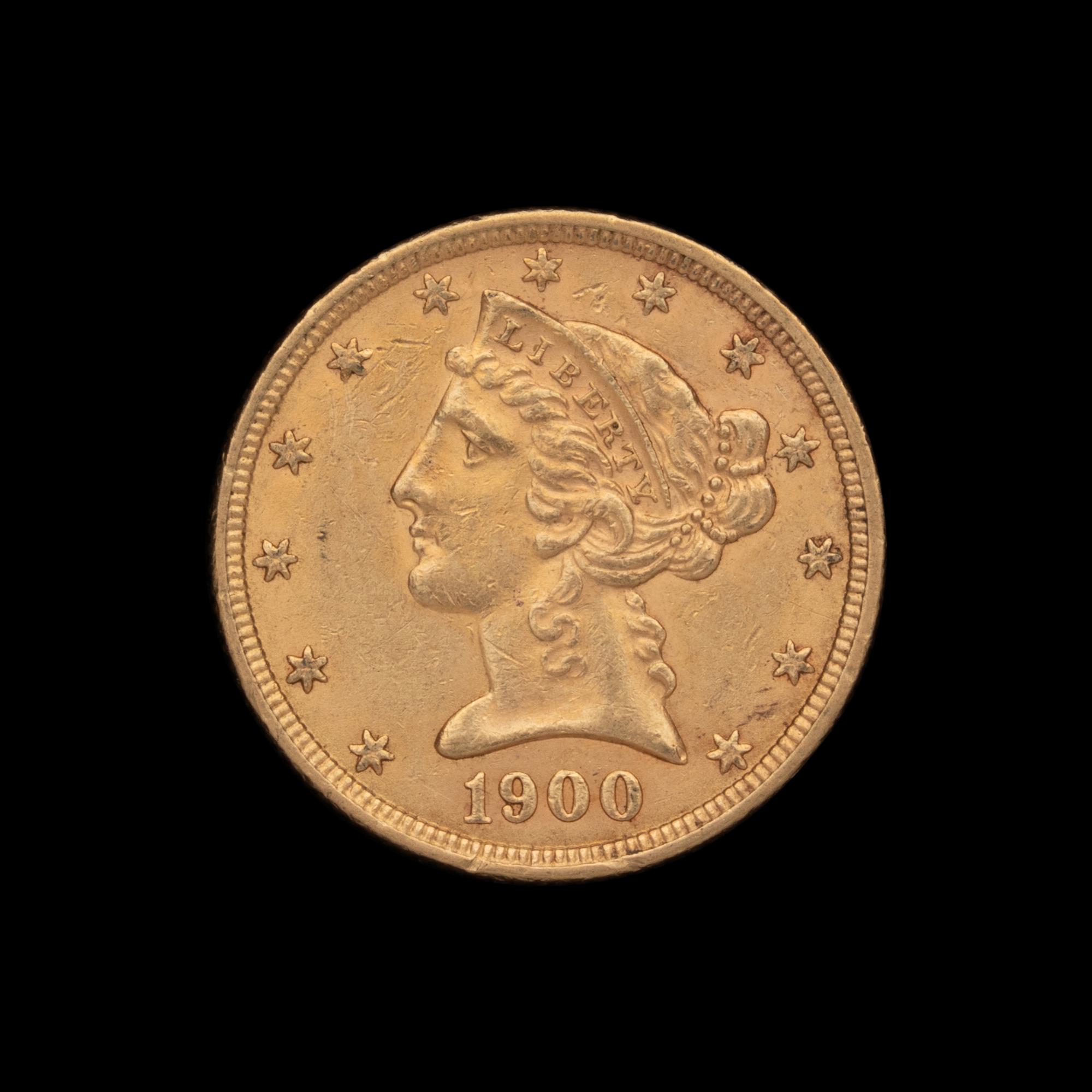 A 1900 Liberty Head $5 Gold Coin