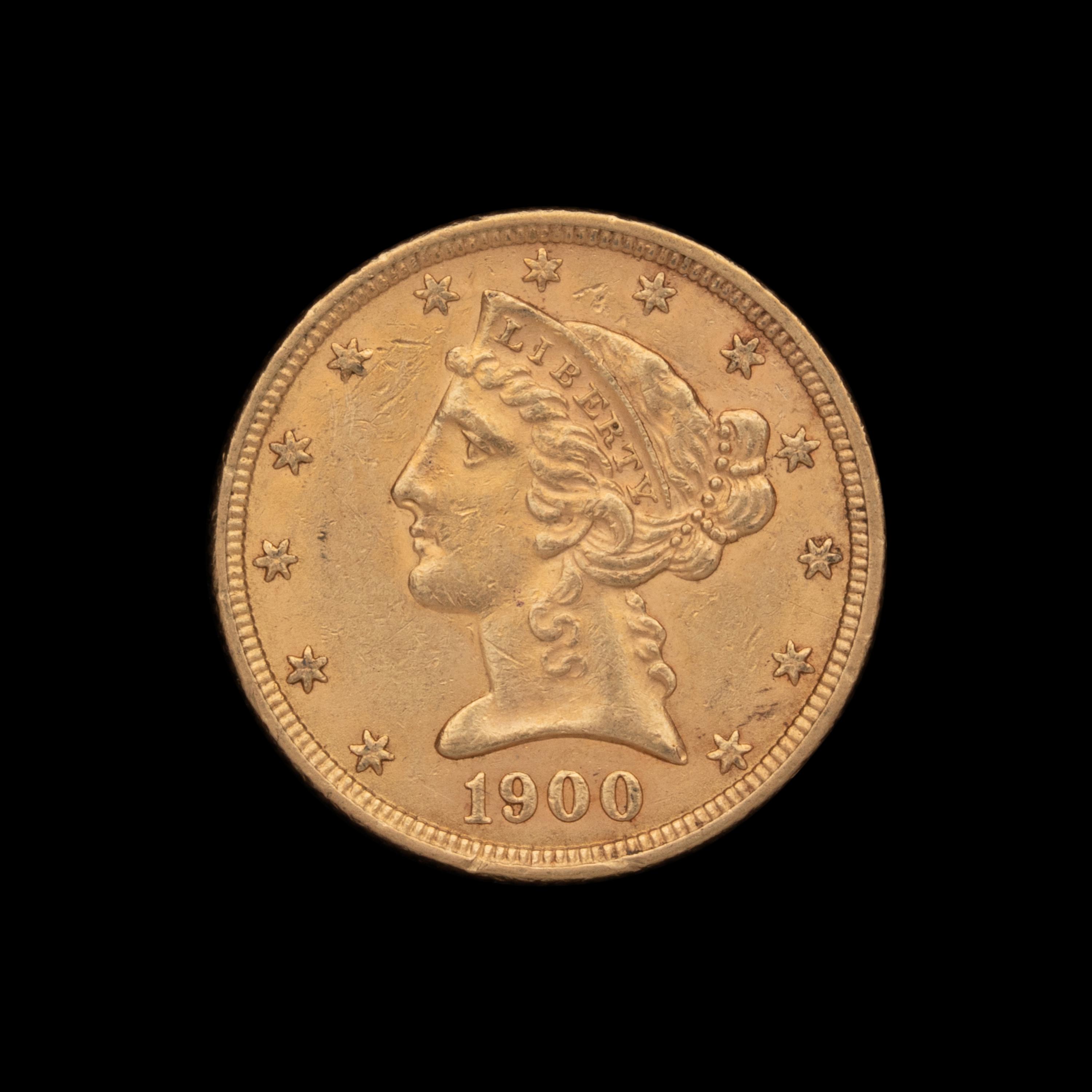 A 1900 Liberty Head $5 Gold Coin