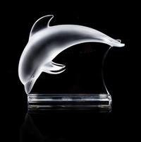 A Steuben Dolphin Height 4 1/4 inches.
