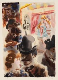 George Grosz (German, 1893-1959) — Bagdad-on-the-Subway: A Portfolio of Six Signed Water-Colors Depicting O'Henry's New York , 1935