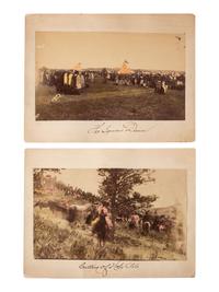[NATIVE AMERICANS]. A group of 6 photographs of Native American ceremonies incl. the Sun Dance. Ca 1880-1883.