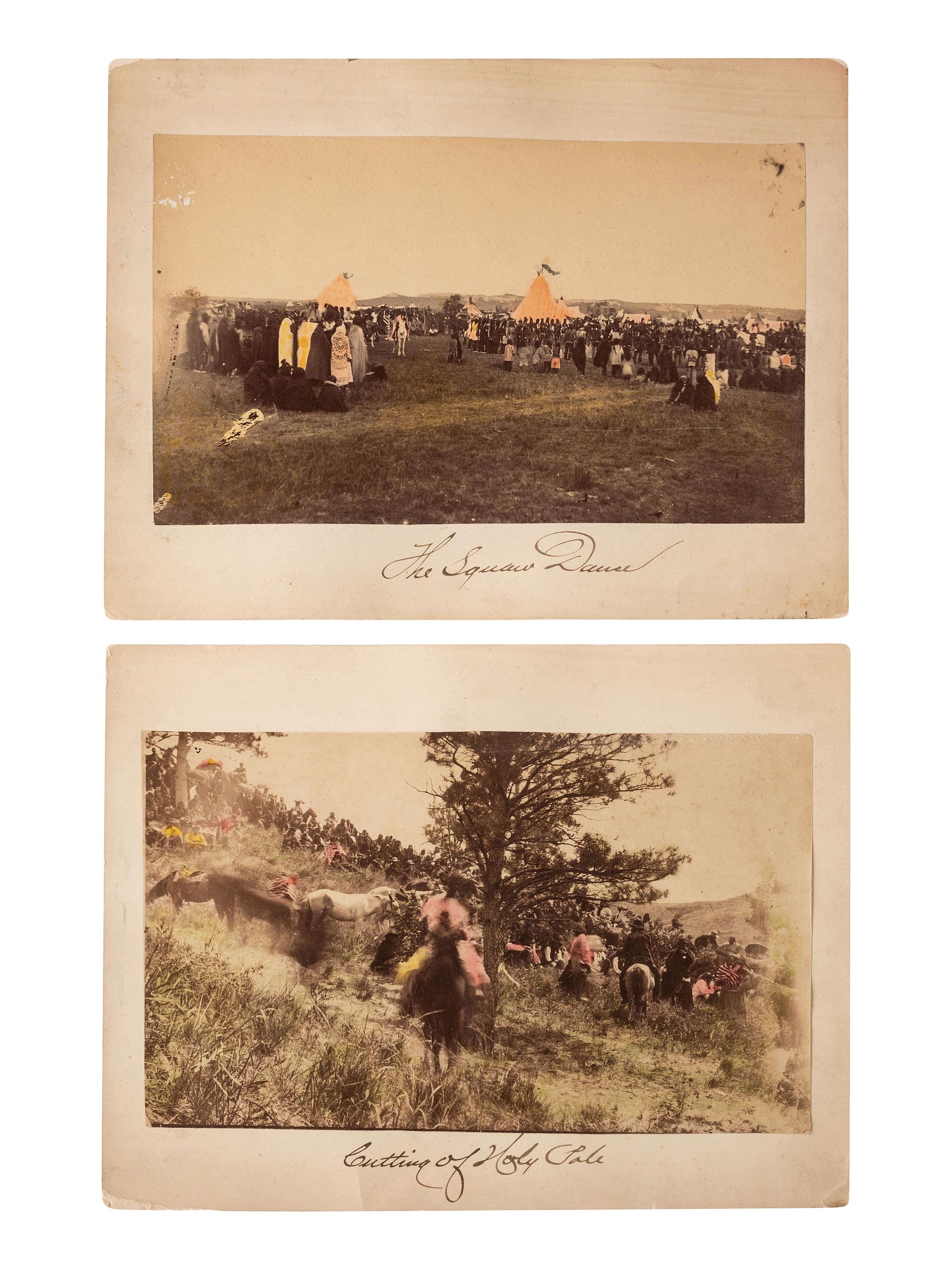 [NATIVE AMERICANS]. A group of 6 photographs of Native American ceremonies incl. the Sun Dance. Ca 1880-1883.