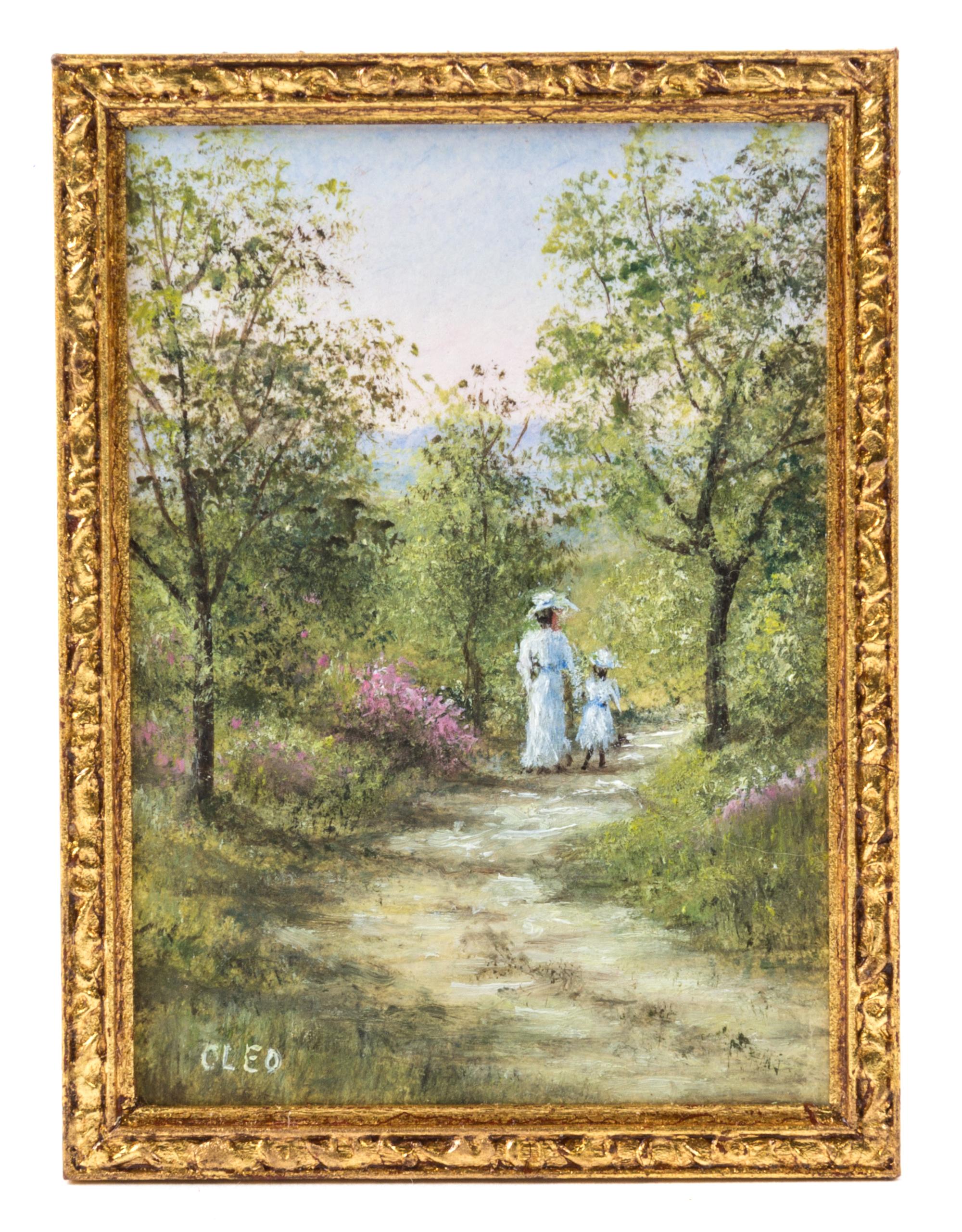 Cleo, (20th Century), Mother and Child Stroll Through Forest